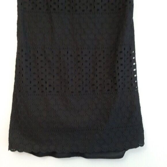 OLD NAVY 100% Cotton Medallion Eyelet Sleeveless Mini Summer Dress Black Sz XS - Picture 4 of 10